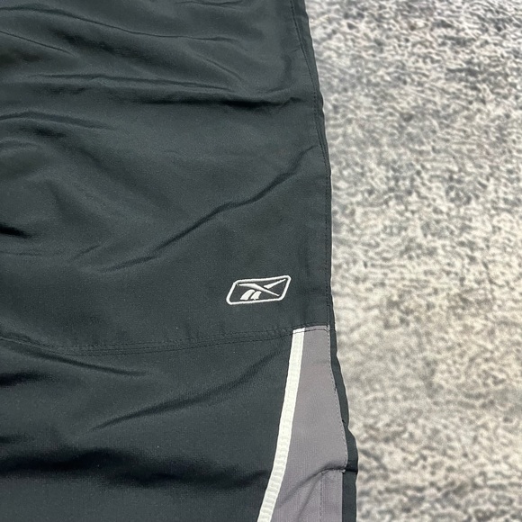 Vintage Y2K Reebok Nylon Track Pants Mens XL Black Gray Baggy Wide Leg - Picture 4 of 16